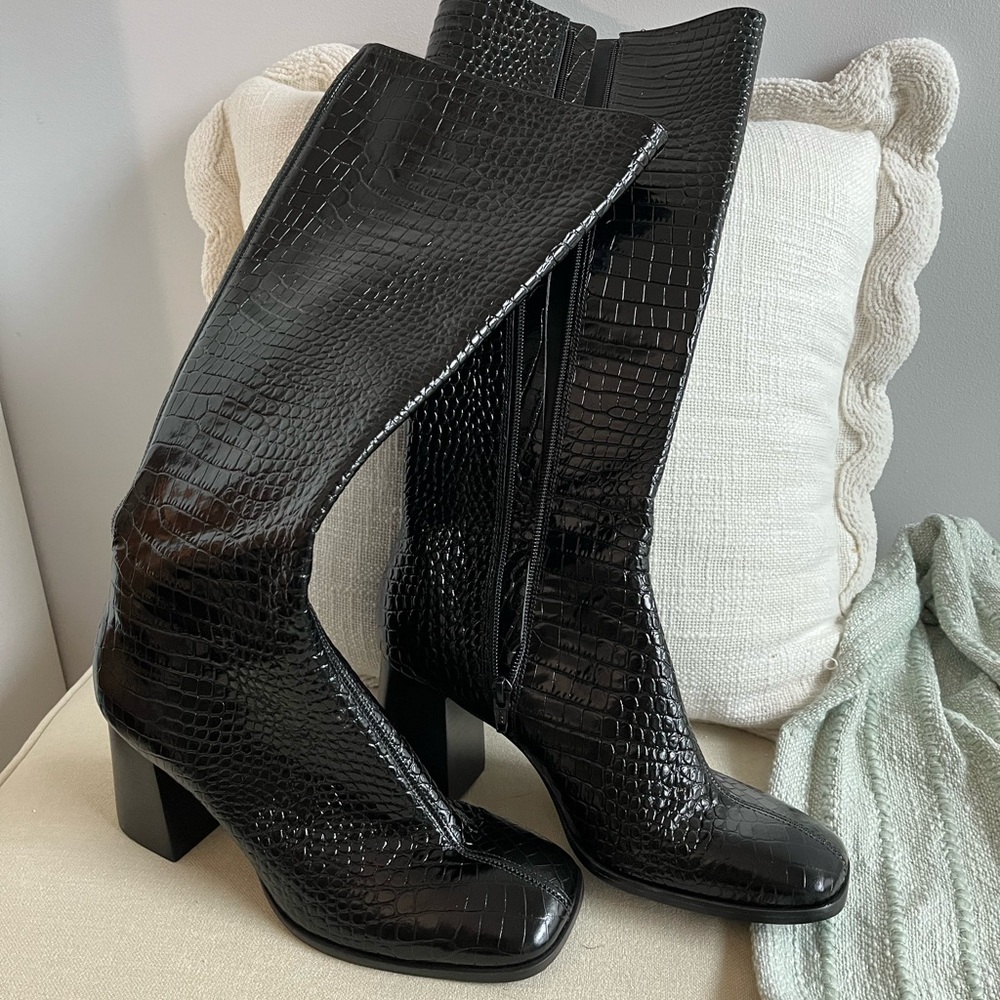Reformation Nylah Nappah black knee high boots size 38